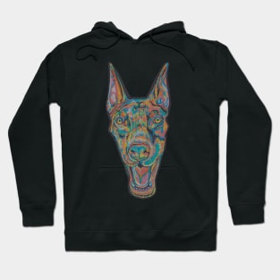 Colorful doberman dog head Hoodie